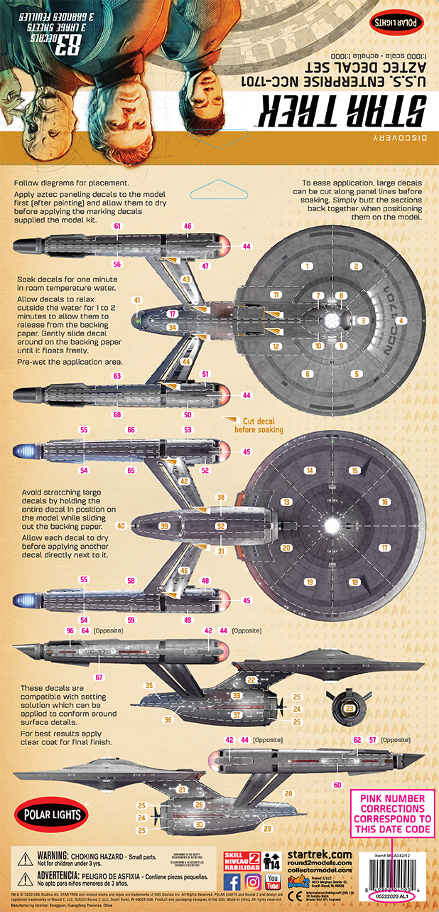 Polar Lights Model Kits: Discovery Enterprise Decal Numbering ...